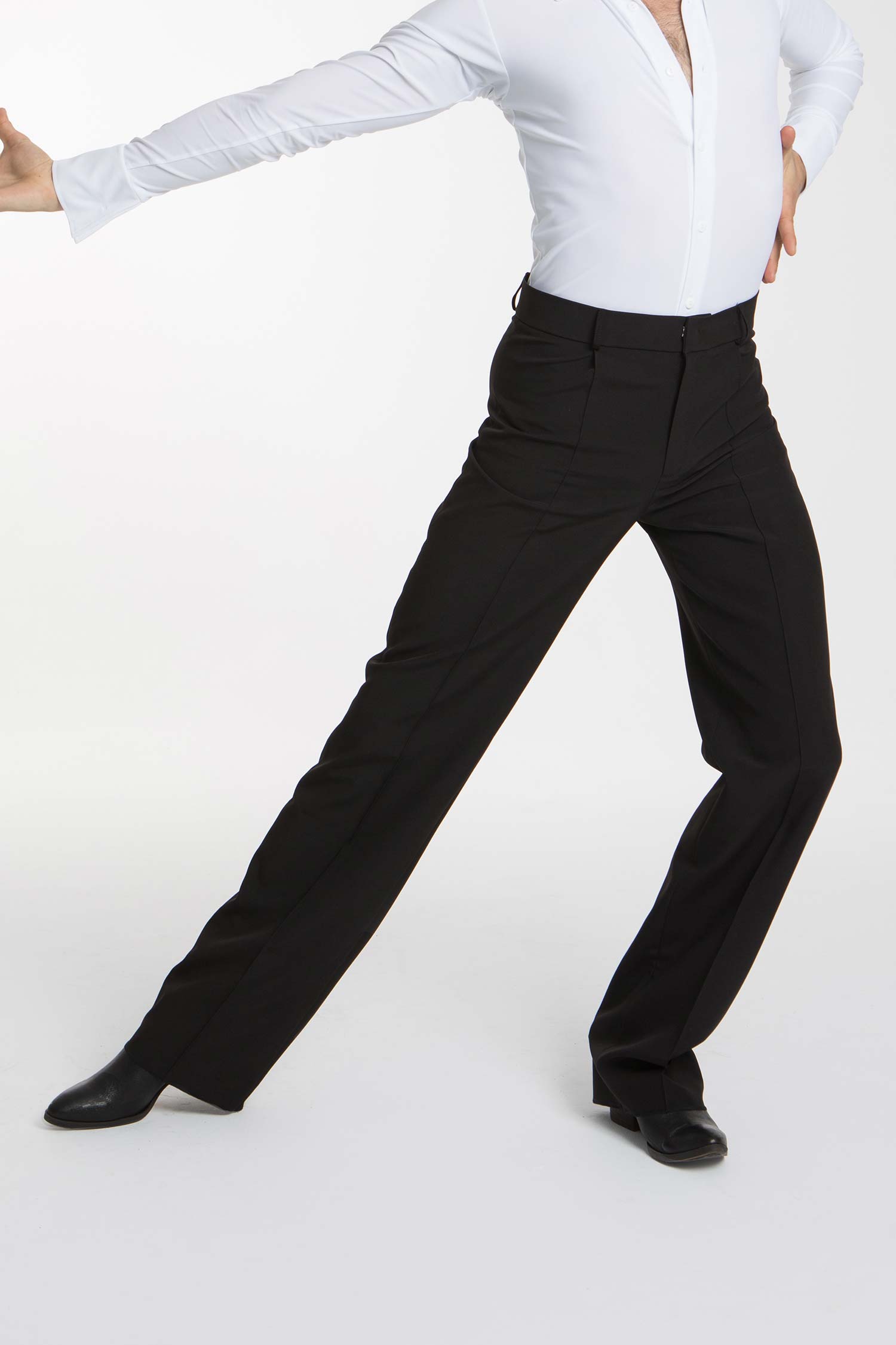 thumbnail image 2 of Boys Latin Dance Pants - Striped Pleated Trousers With Tie Waist For Salsa Tango Ballroom 2 of 14