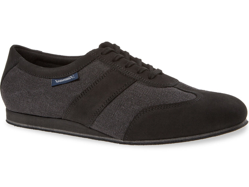 Laad het plaatje in de Viewer, 123-425-563 Brede Pasvorm Danssneakers Grijs Textiel / Zwart Suède 1.5 cm