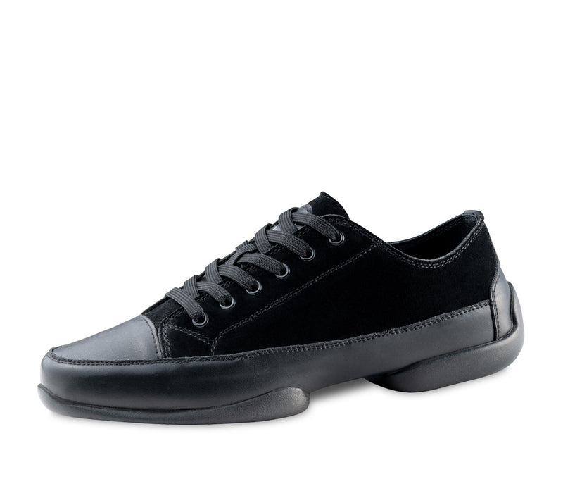 Laad het plaatje in de Viewer, Danssneakers 105 Pureflex Kunststof Zool Zwart Suède/Leer
