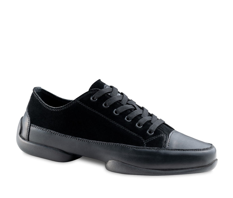 Laad het plaatje in de Viewer, Danssneakers 105 Pureflex Kunststof Zool Zwart Suède/Leer