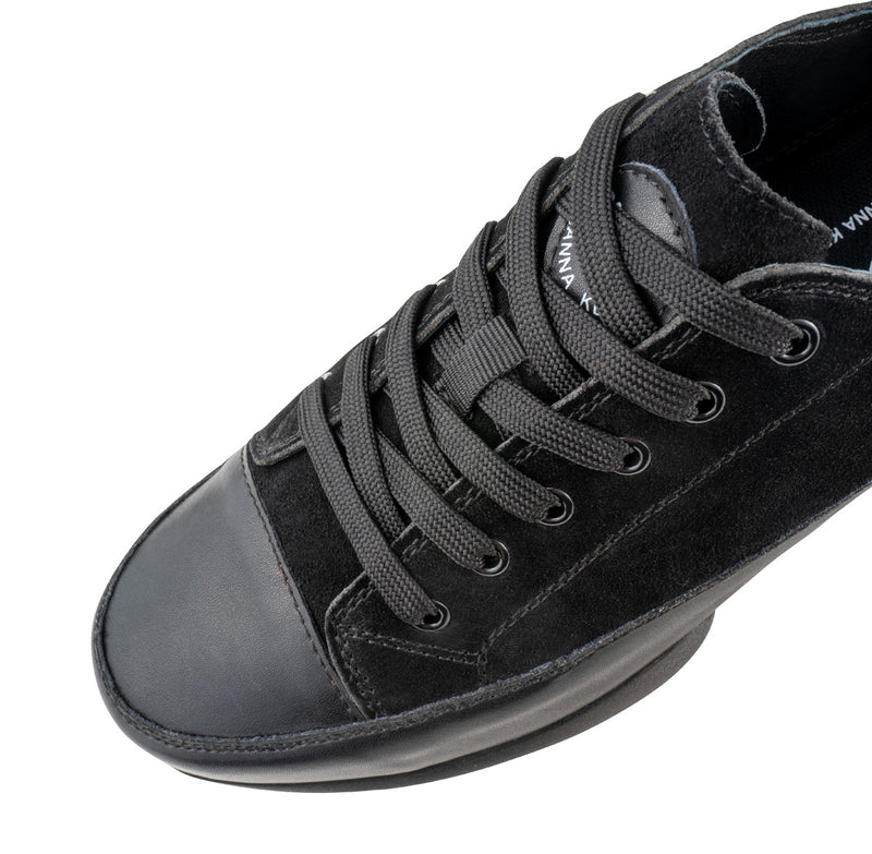 Laad het plaatje in de Viewer, Danssneakers 105 Pureflex Kunststof Zool Zwart Suède/Leer
