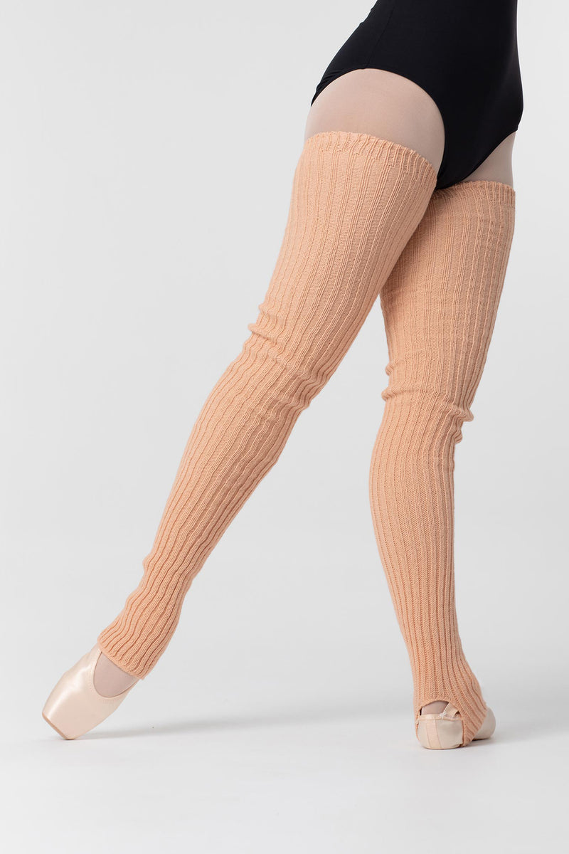 Laad het plaatje in de Viewer, 2020 Lange Beenwarmers met Stirrup Zalm Roze (Ballet)