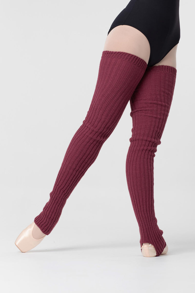 Laad het plaatje in de Viewer, 2020 Lange Beenwarmers met Stirrup Donker Oud Roze (Violet)