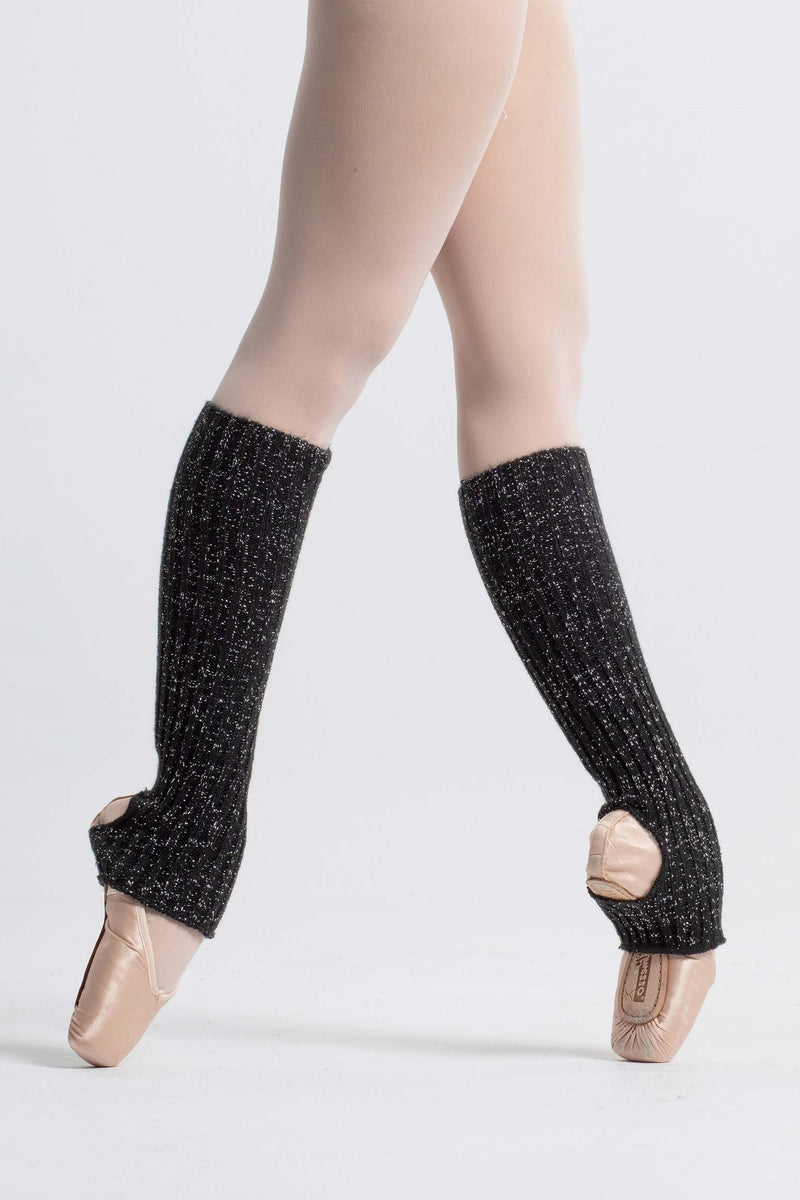 Laad het plaatje in de Viewer, 2663 Beenwarmers met Stirrup Gemêleerd Zwart/Zilver 45 cm