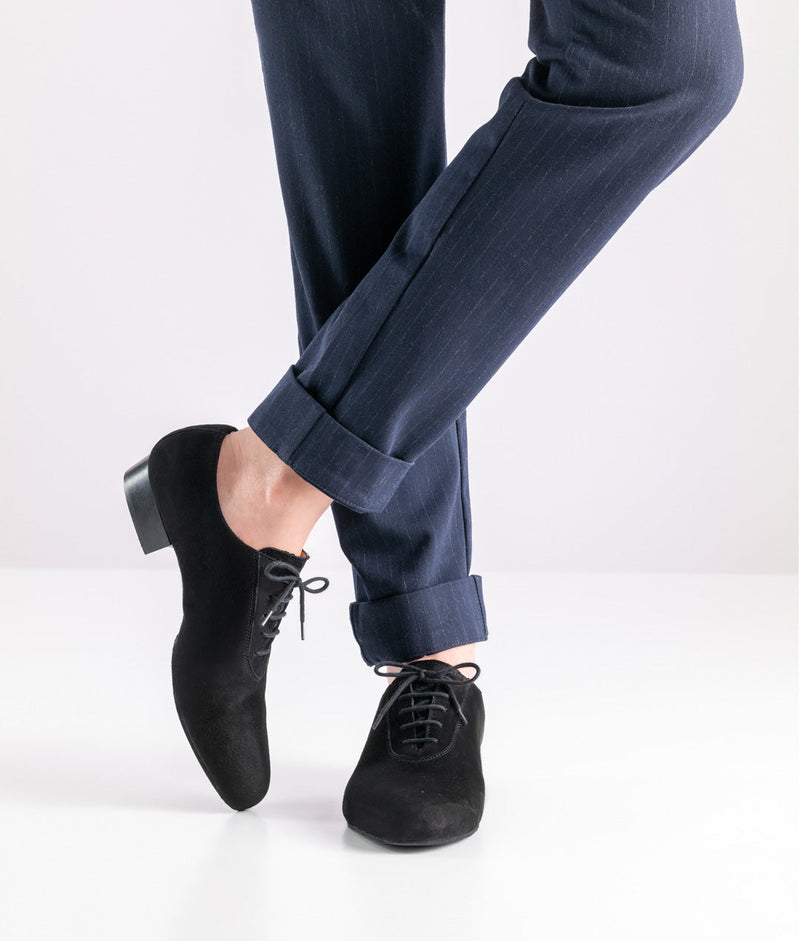 Laad het plaatje in de Viewer, Pistoia 28070 Gespleten Zool Zwart Suede 2.5 cm