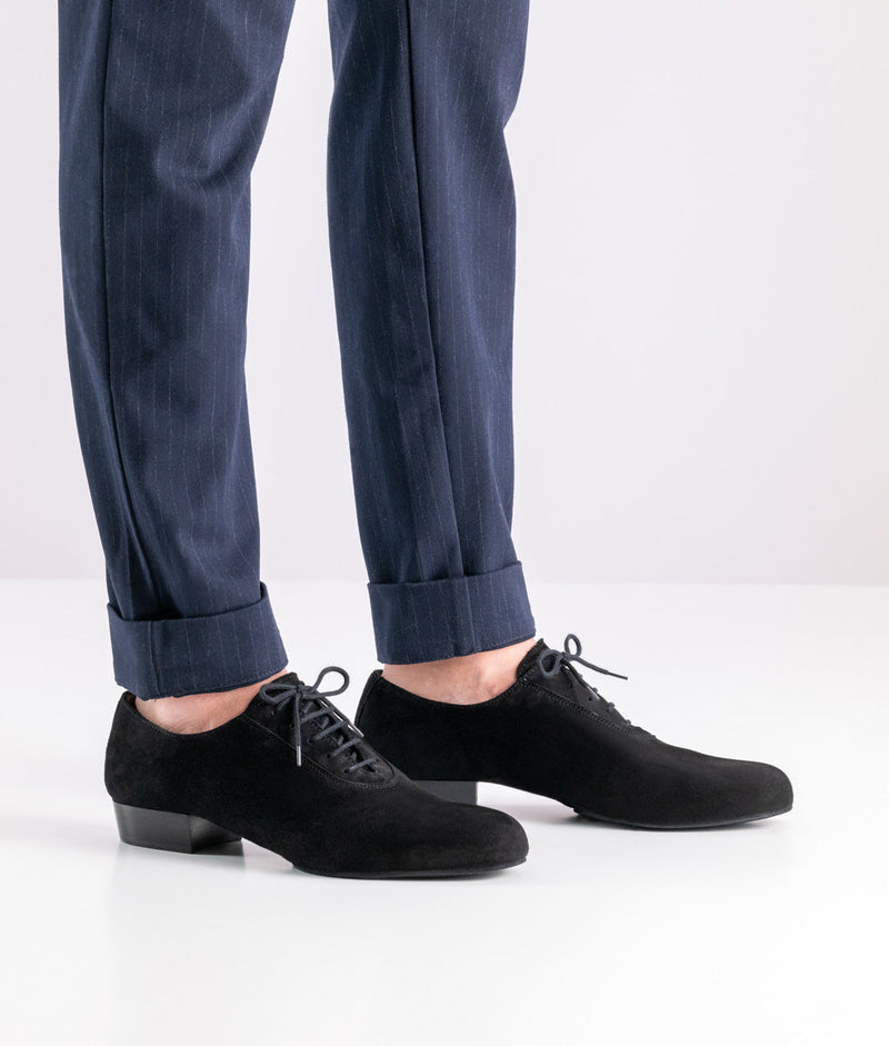 Laad het plaatje in de Viewer, Pistoia 28070 Gespleten Zool Zwart Suede 2.5 cm