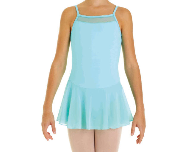 Laad het plaatje in de Viewer, 31374 Balletpakje Gevoerd Met Mesh en Rokje Aqua Blauw (Aquarios)