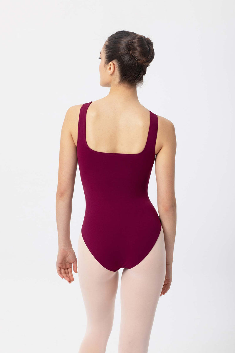 Laad het plaatje in de Viewer, 3268 Balletpak Hemdmodel Vierkante Hals Bordeaux (Granate)