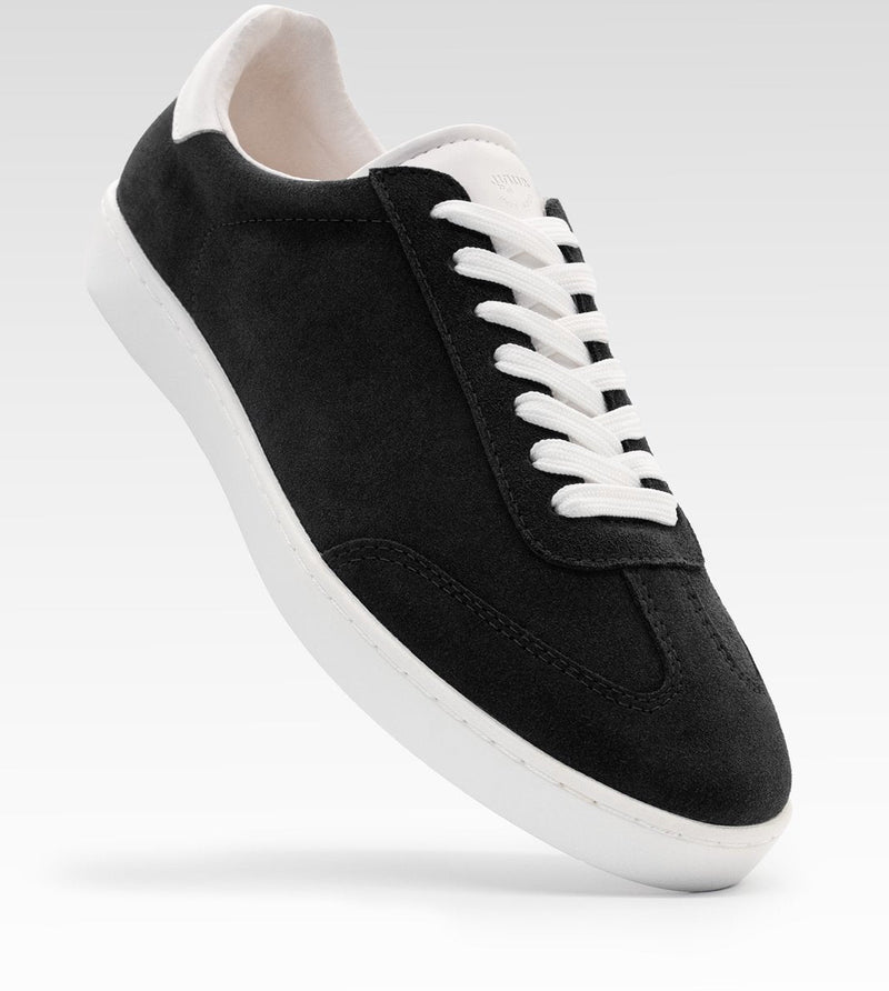 Laad het plaatje in de Viewer, Suny 7415 Sneaker Heren Suede/Leer Zwart