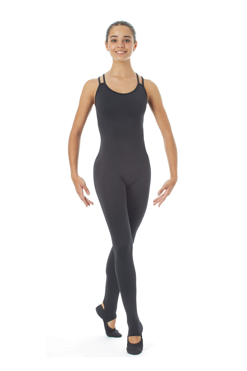 Laad het plaatje in de Viewer, 4017 Academique Catsuit Spaghetti Bandjes Zwart