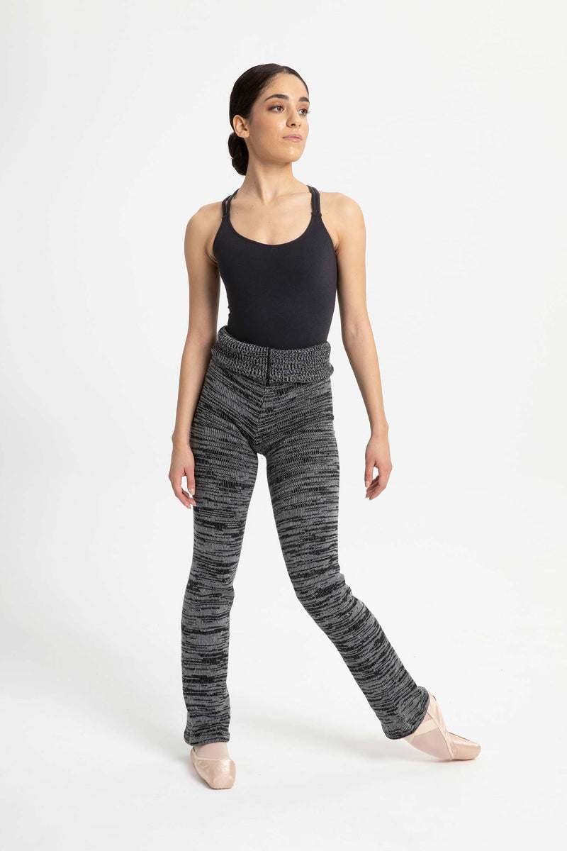 Laad het plaatje in de Viewer, 5195 Warm-up Gebreide Broek Zwart/Grijs