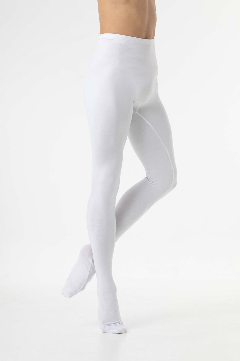 Laad het plaatje in de Viewer, 5338 Jongens/Heren Ballet legging met voet Wit