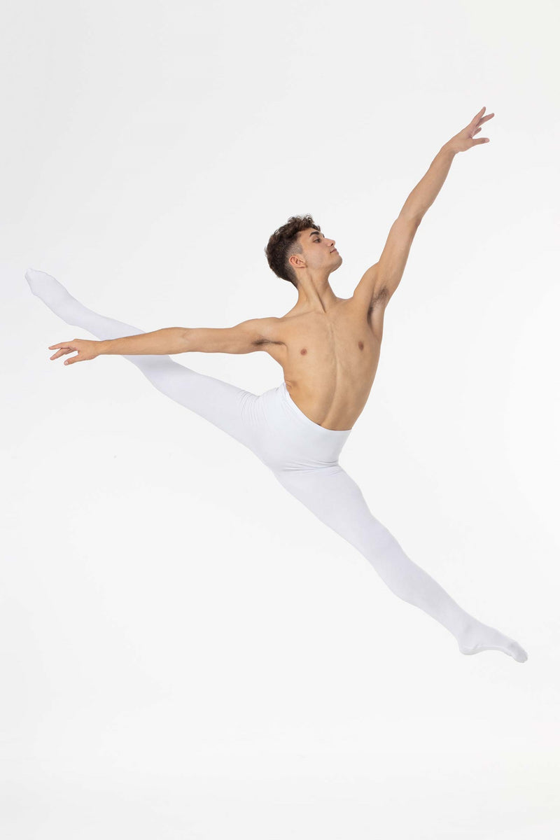 Laad het plaatje in de Viewer, 5338 Jongens/Heren Ballet legging met voet Wit