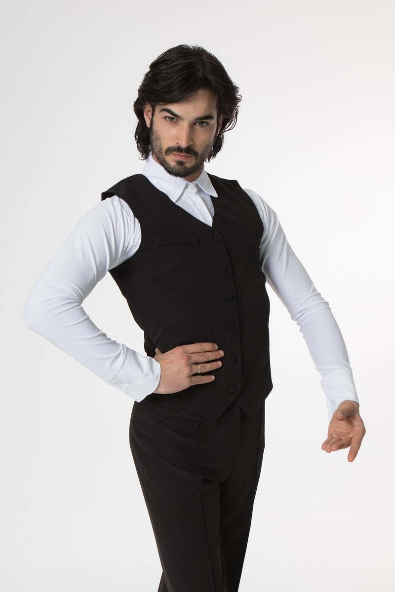 Laad het plaatje in de Viewer, 6286 Heren Latin/Ballroom Gilet/Vestje Zwart