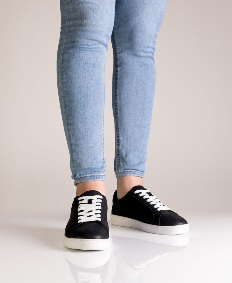 Laad het plaatje in de Viewer, Suny 7010 Sneaker dames nappa leer Zwart