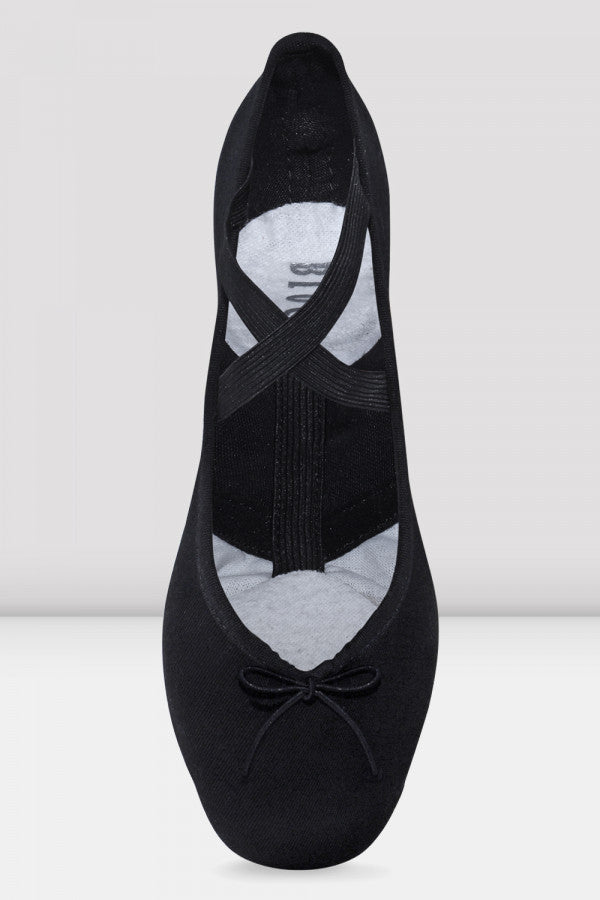 Laad het plaatje in de Viewer, S0233M Perfectus Men Canvas Stretch Balletschoen Zwart (Black)