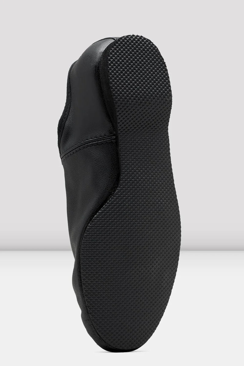 Laad het plaatje in de Viewer, S0462L Debut Jazz Oefenschoenen Doorlopende EVA rubber Zool Zwart Leer