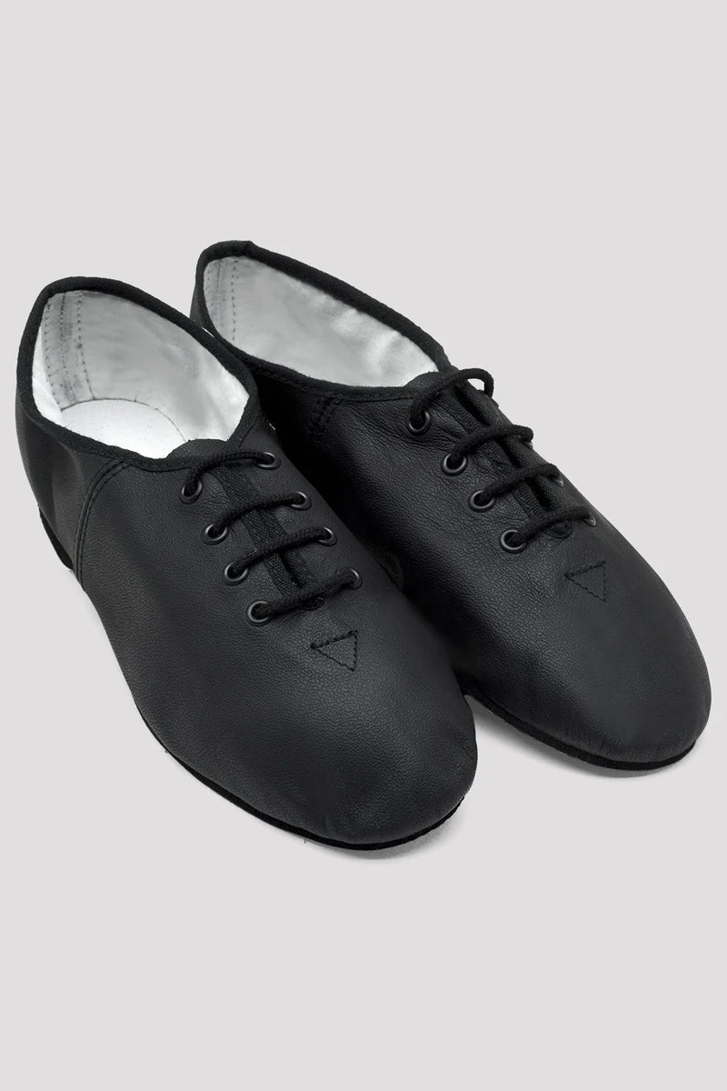 Laad het plaatje in de Viewer, S0462L Debut Jazz Oefenschoenen Doorlopende EVA rubber Zool Zwart Leer