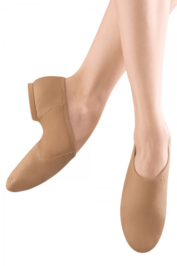 Laad het plaatje in de Viewer, S0495L Neo Flex Slip On Jazzschoenen Beige/Tan Leer/Neopreen