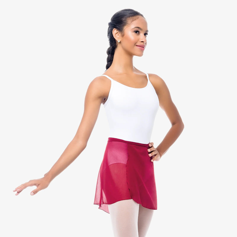 Laad het plaatje in de Viewer, SL66 Ballet Wikkelrokje Voile Bordeaux (Burgundy)