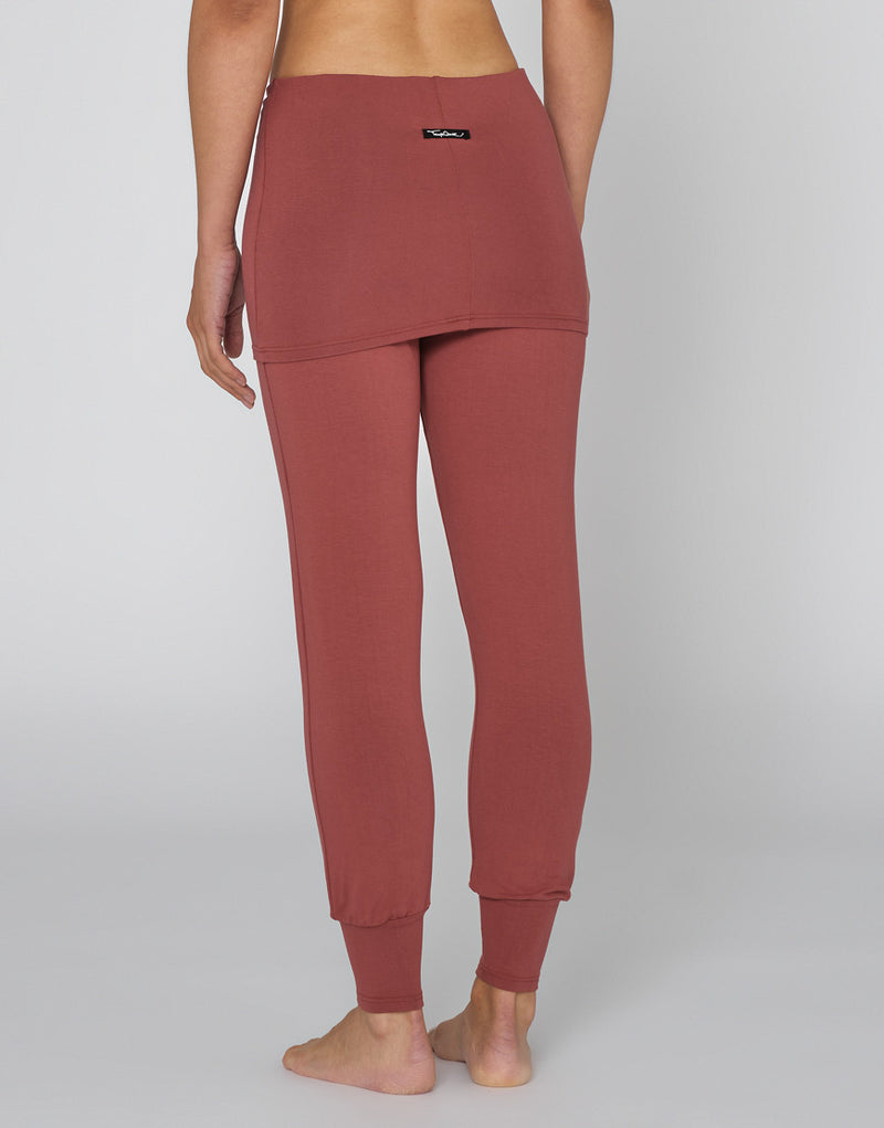 Laad het plaatje in de Viewer, Alto Dans en Yoga Broek Brede Band Viscose Steen rood/ Terracotta