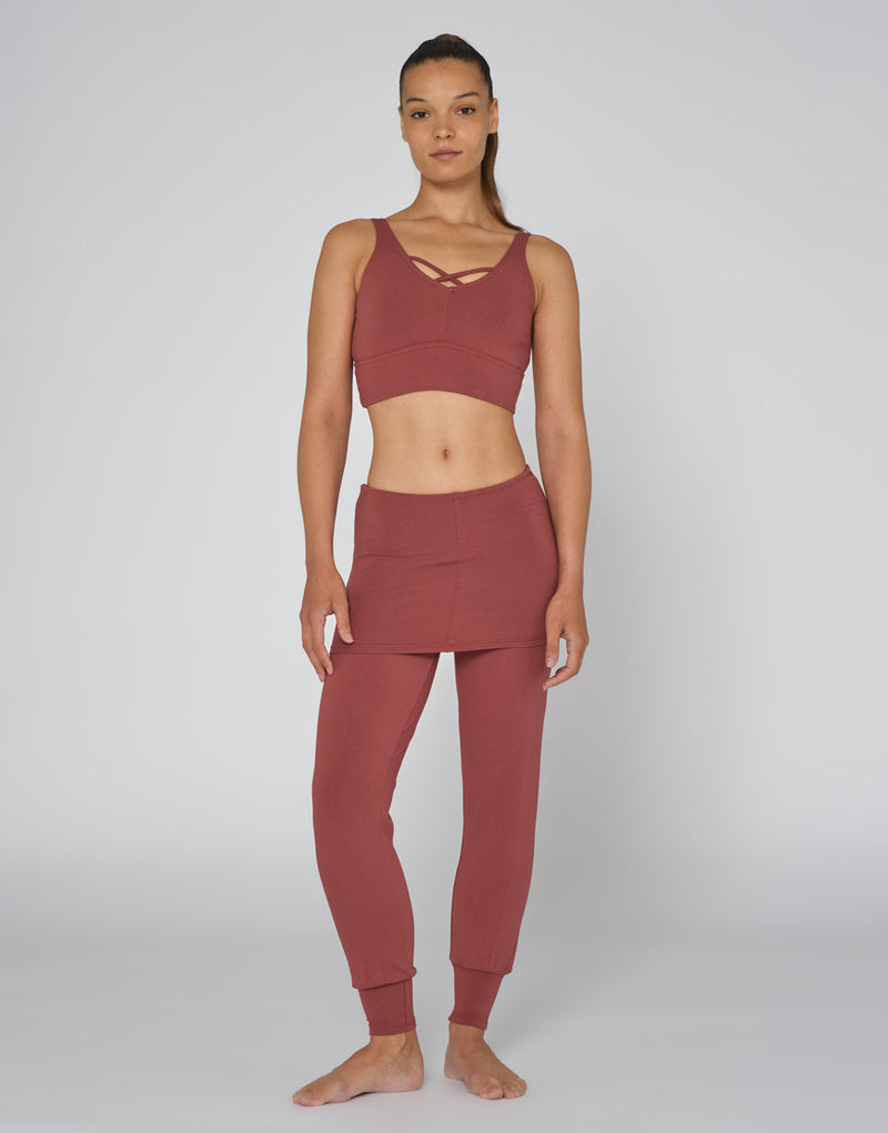 Laad het plaatje in de Viewer, Alto Dans en Yoga Broek Brede Band Viscose Steen rood/ Terracotta