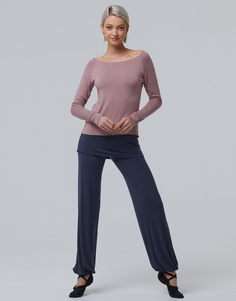 Laad het plaatje in de Viewer, Baby Yoga Dans Broek Lang Heupstuk Grijs Blauw (Nocturne)