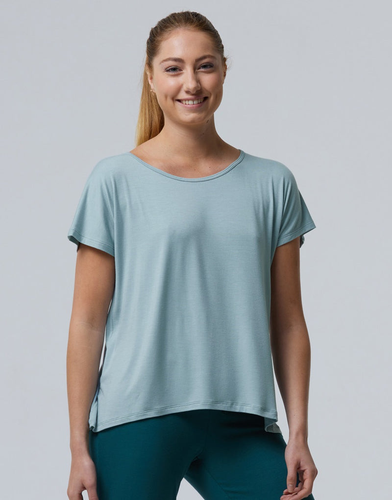 Laad het plaatje in de Viewer, Badine T-Shirt Korte Mouw Zacht Groen (Lichen)