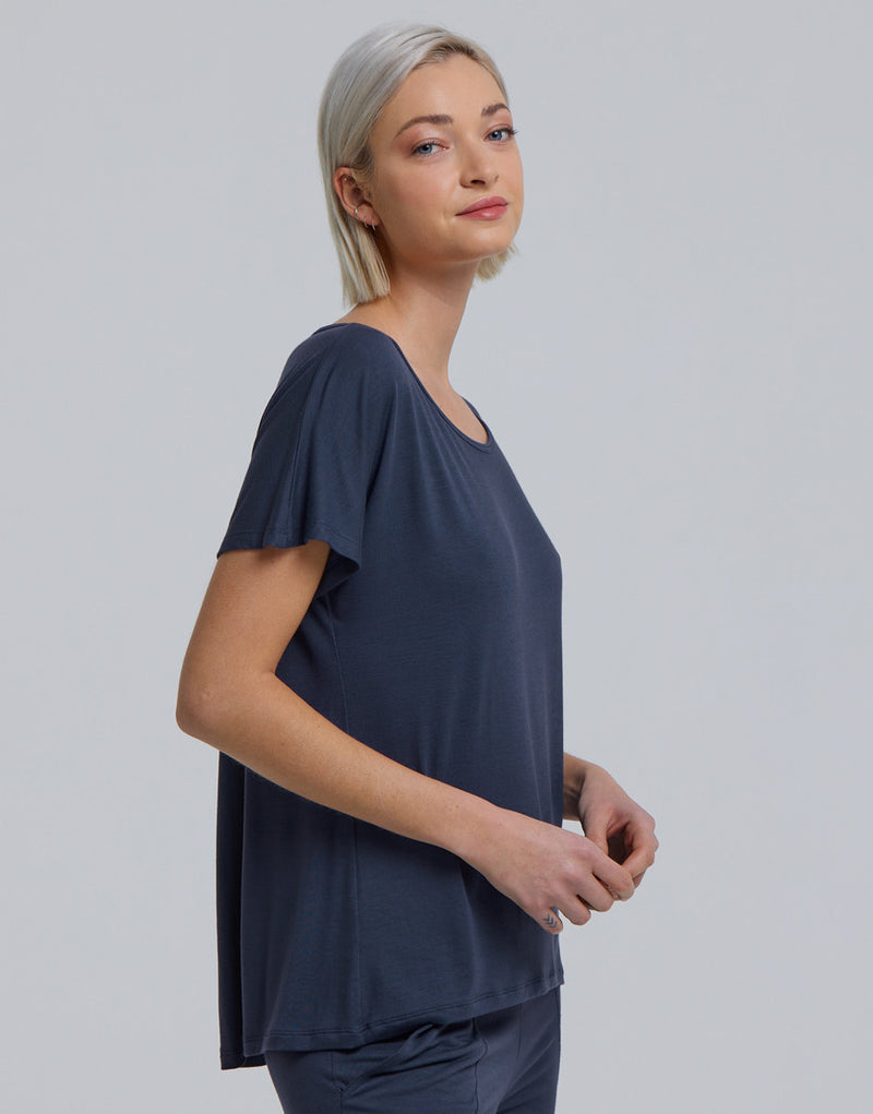 Laad het plaatje in de Viewer, Badine T-Shirt Korte Mouw Grijs Blauw (Nocturne)