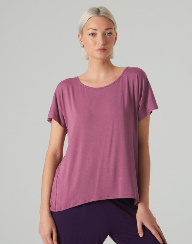 Laad het plaatje in de Viewer, Badine T-Shirt Korte mouw Paars (Mauve)
