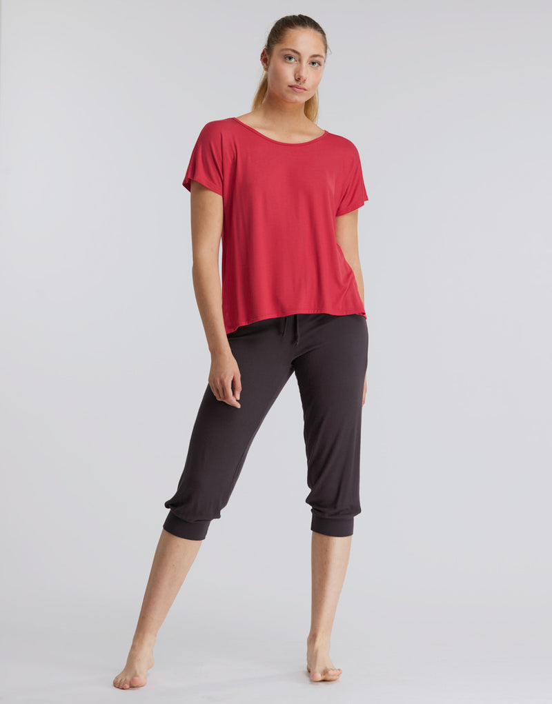 Laad het plaatje in de Viewer, Badine T-Shirt Korte Mouw Roze (Scarlet)