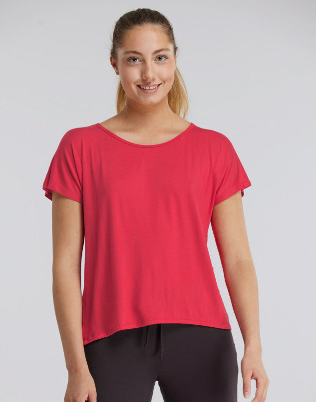 Laad het plaatje in de Viewer, Badine T-Shirt Korte Mouw Roze (Scarlet)