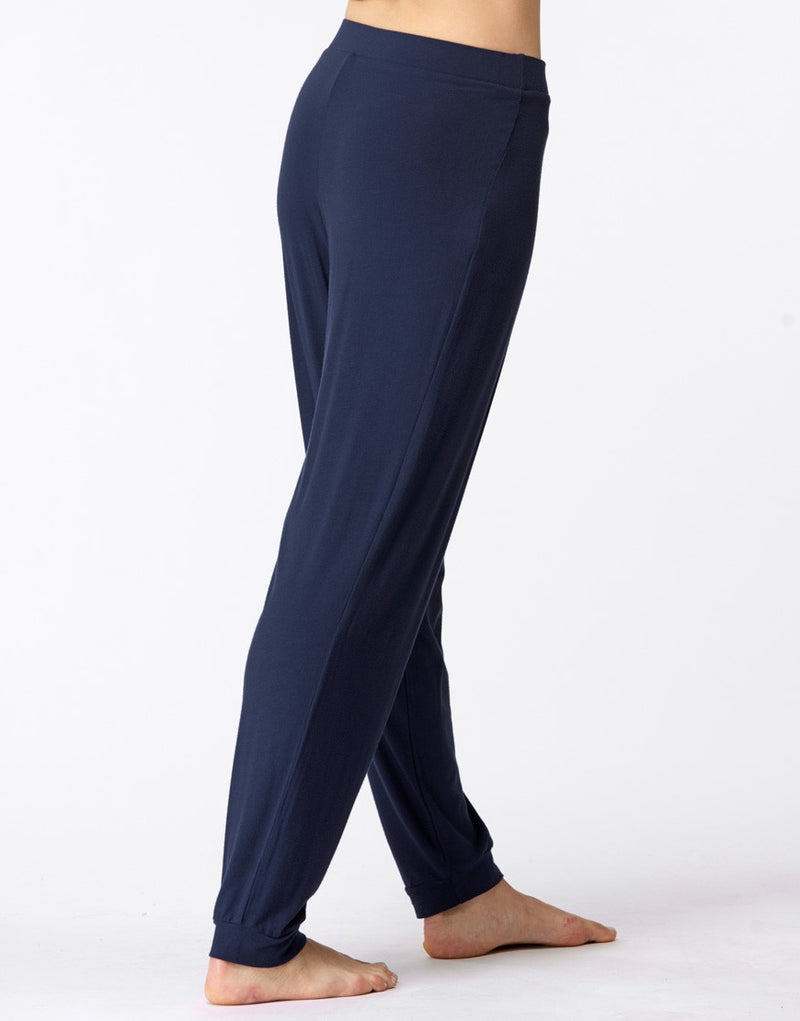Laad het plaatje in de Viewer, Balboa Yoga Dansbroek Bandplooi Blauw (Marine)