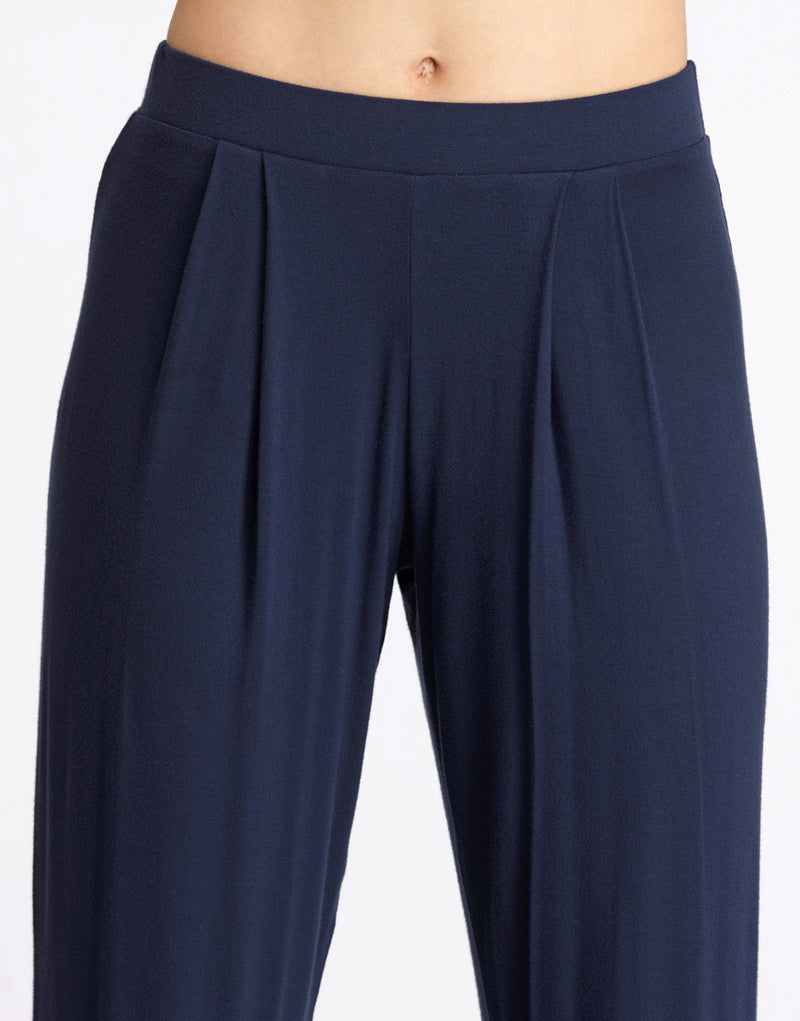 Laad het plaatje in de Viewer, Balboa Yoga Dansbroek Bandplooi Blauw (Marine)