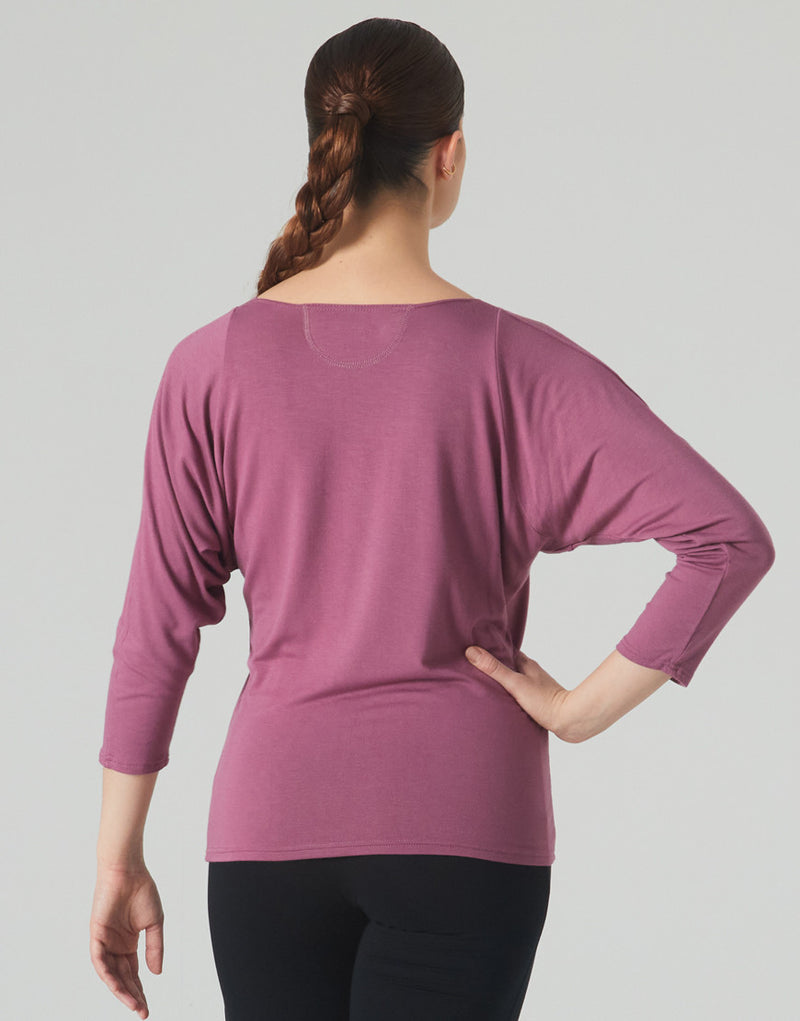 Laad het plaatje in de Viewer, Bardane Top 3/4 Mouw Bamboe Licht paars (Mauve)