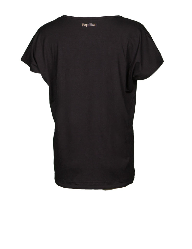 Laad het plaatje in de Viewer, BPA2007 Wijd los T-shirt Viscose Zwart