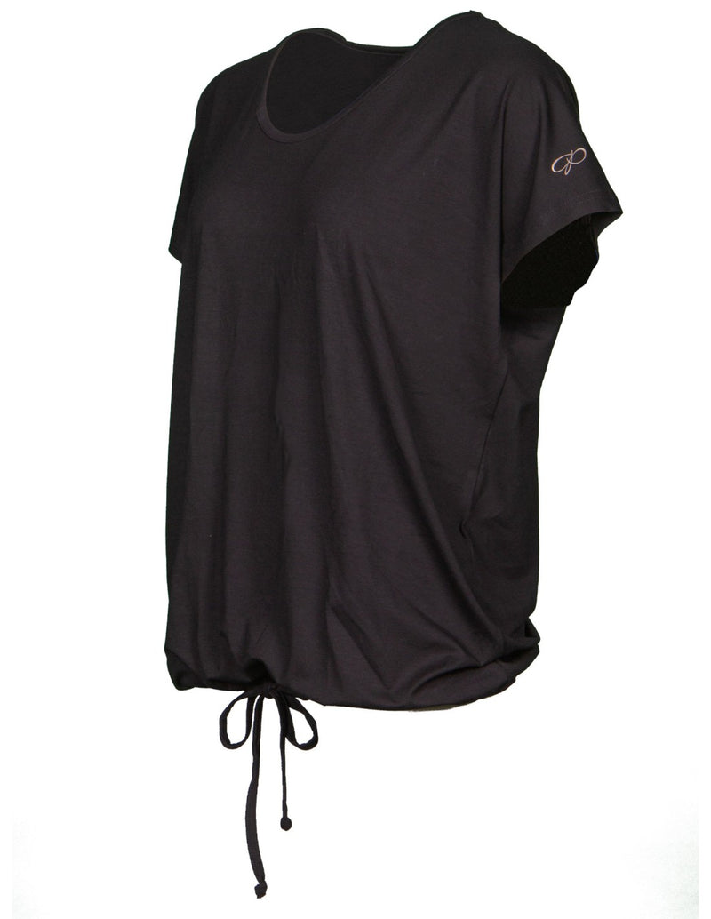 Laad het plaatje in de Viewer, BPA2007 Wijd los T-shirt Viscose Zwart