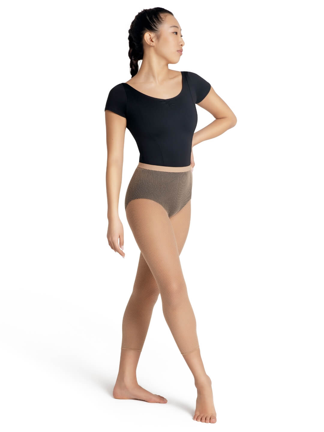 Capezio 3409W Professionele Netpanty zonder Voet Beige (Caramel