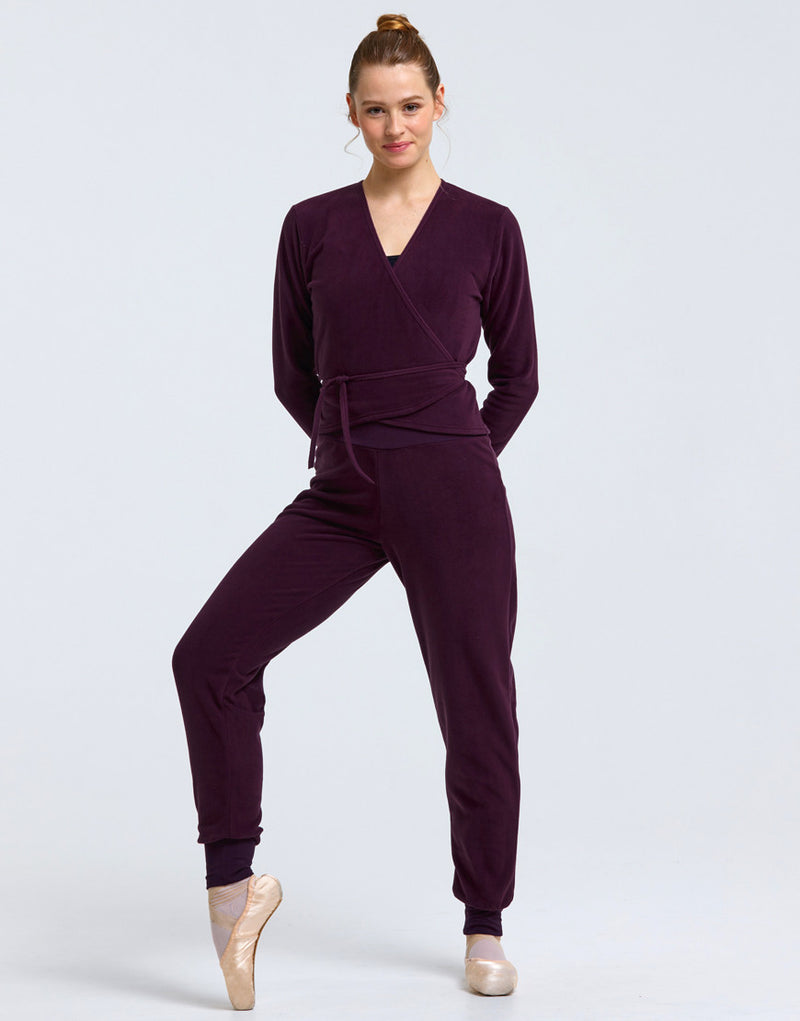 Laad het plaatje in de Viewer, Darling Fleece Kort Wikkel Vest Prune Paars