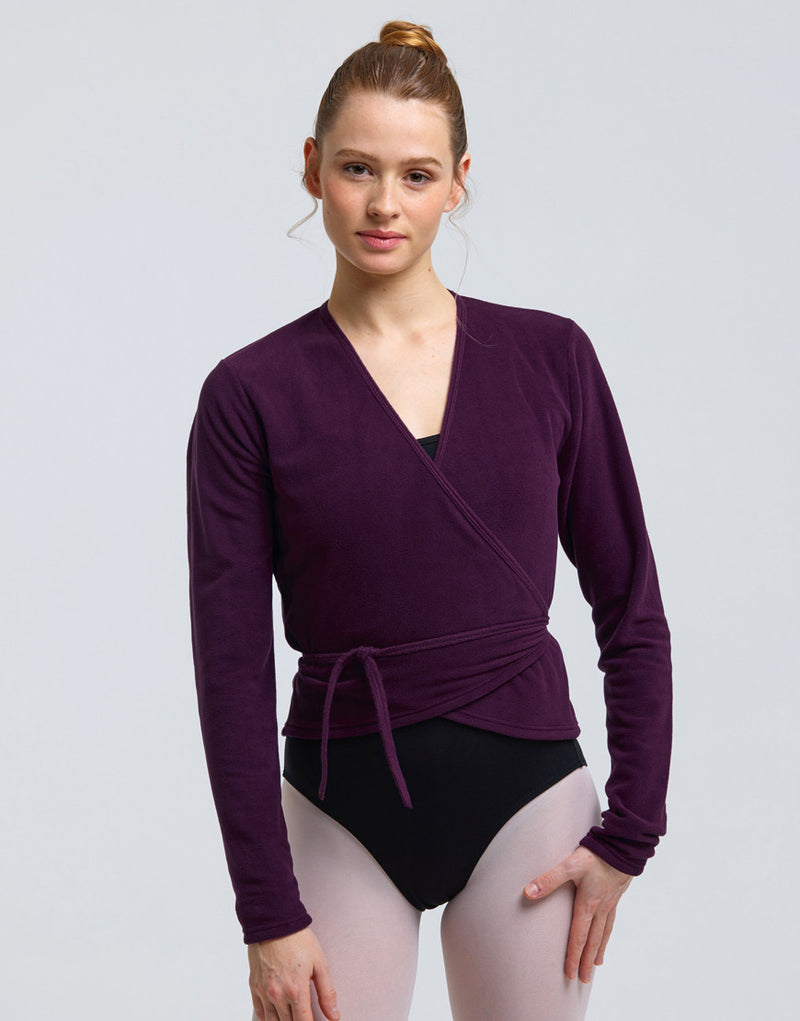 Laad het plaatje in de Viewer, Darling Fleece Kort Wikkel Vest Prune Paars