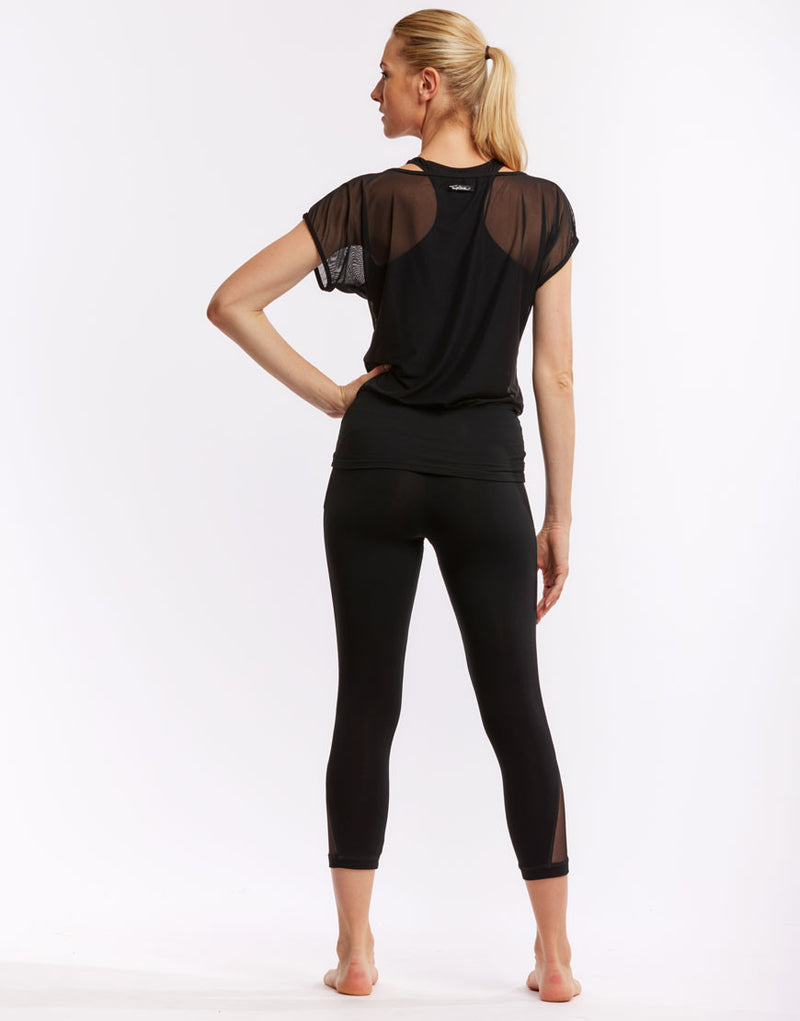 Laad het plaatje in de Viewer, Django Yoga Top 2 in 1 Shirt Zwart