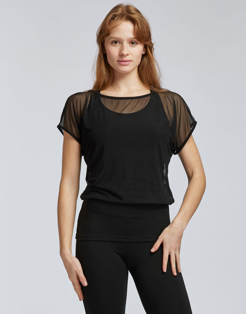 Laad het plaatje in de Viewer, Django Yoga Top 2 in 1 Shirt Zwart