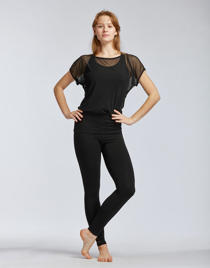 Laad het plaatje in de Viewer, Django Yoga Top 2 in 1 Shirt Zwart
