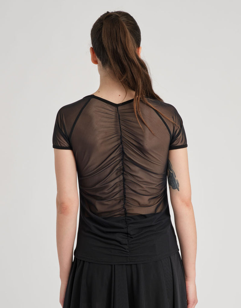 Laad het plaatje in de Viewer, Doline T-Shirt korte mouwen tule Zwart