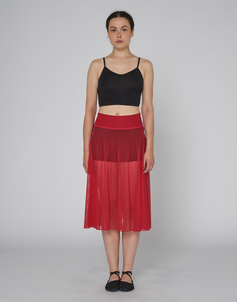 Laad het plaatje in de Viewer, Dorothy Lange Rok Voile Stretch Rood