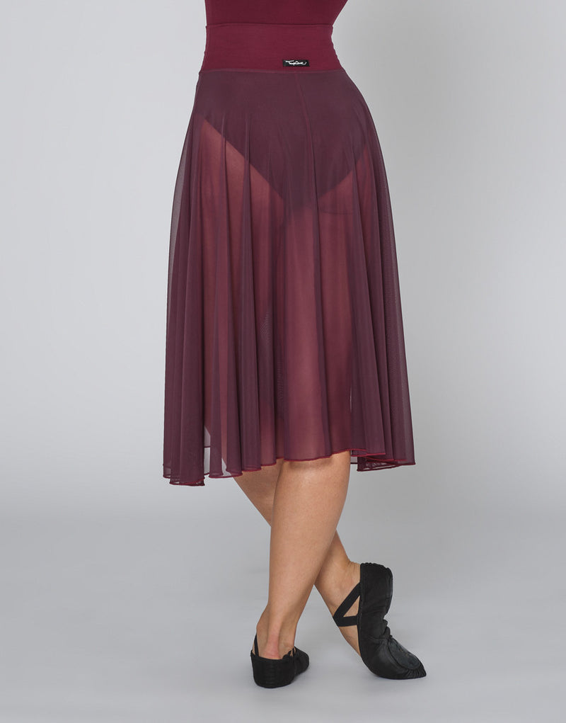 Laad het plaatje in de Viewer, Dorothy Lange Rok Voile Stretch Bordeaux
