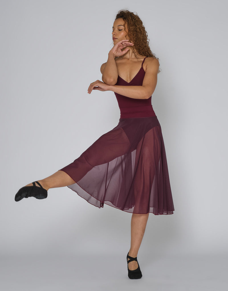 Laad het plaatje in de Viewer, Dorothy Lange Rok Voile Stretch Bordeaux