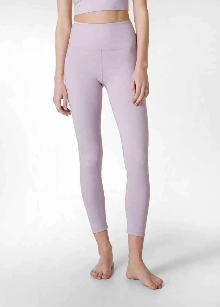 Laad het plaatje in de Viewer, D02005 Legging met hoge tailleband Lila