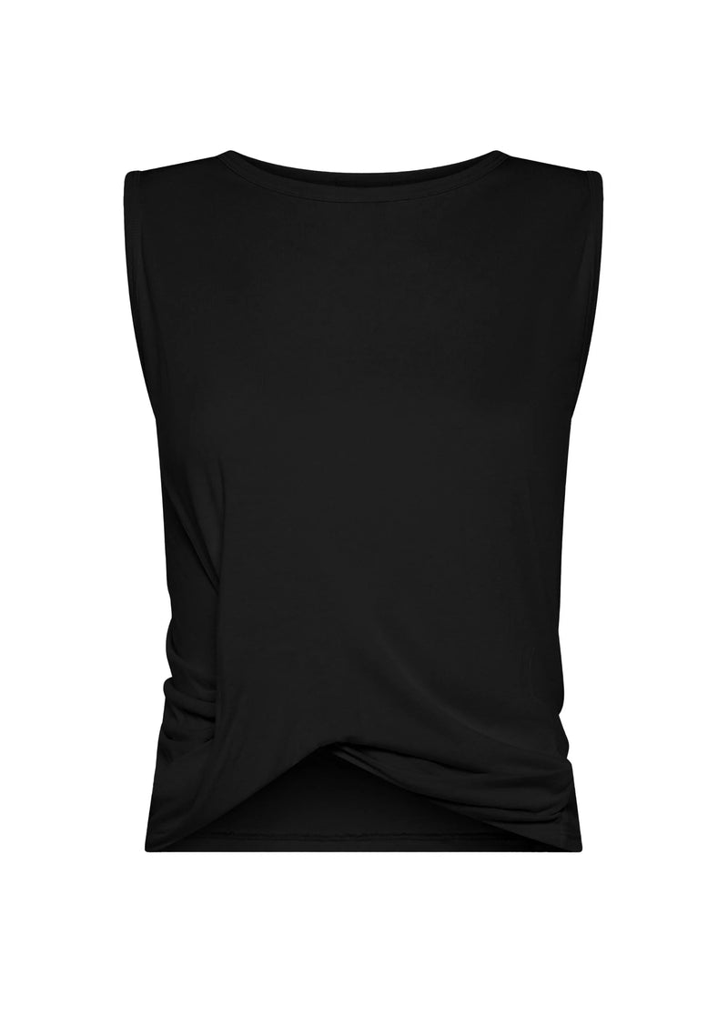Laad het plaatje in de Viewer, D42042 Yoga Tank Top met knoop Zwart