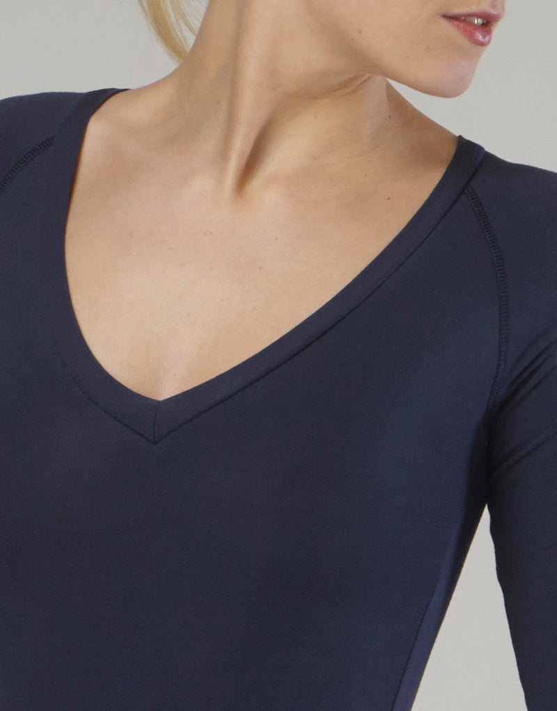 Laad het plaatje in de Viewer, Maddy Balletpak Elleboog Lengte Viscose Donker Blauw (Encre)